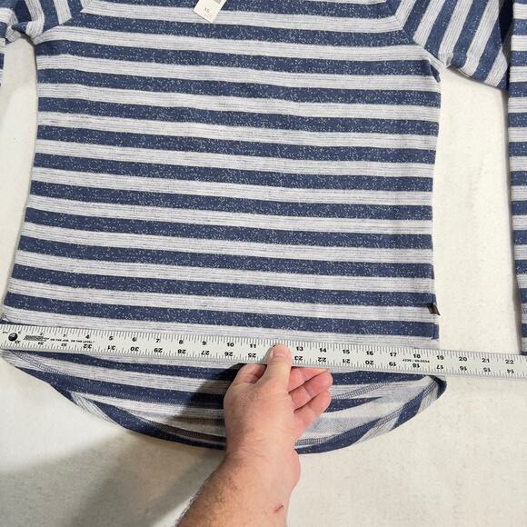 T by Talbots Sweater Womans Extra Small XS Boat Neck Blue Grey "Textured" Stripe - Picture 11 of 13